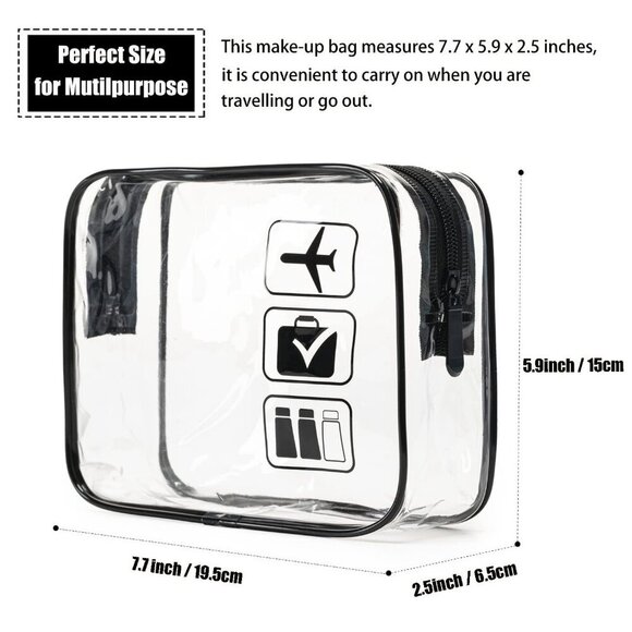 TSA Approved Toiletry Bag, 3 Pcs Clear Toiletries Bags Quart Size Travel… - Picture 4 of 7